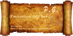 Paulovics Gábor névjegykártya