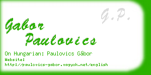 gabor paulovics business card